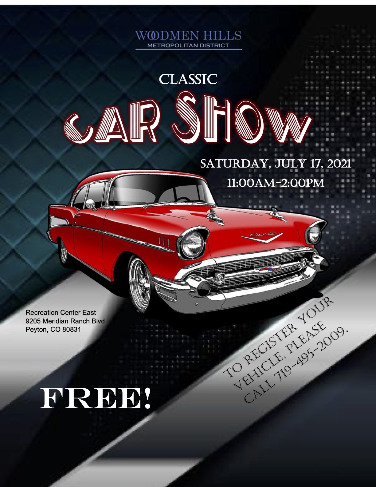 Antique Car Show — Saturday, July 17 – Woodmen Hills Metro District